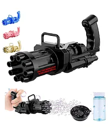 DOMENICO Bubble Gatling Gun with Solution 8-Hole Electric Bubbles Gun Bubble Machine Toy Gun - (Color May Vary)