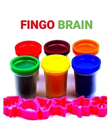 Fingo Brain Non Toxic Dough Clay Pack of 6 - Multicolour