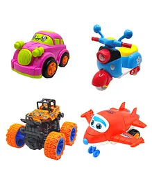 SVE Unbreakable Friction Powered Toy Set Pack of 4  Multicolor