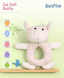 Bonfino Cat Soft Rattle  - Pink