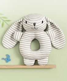 Bonfino Premium Doggy Soft Rattle for Babies | Non Toxic Rattle for Baby Girl | Soft Animal Rattle for New Born Baby| Development Toy for Infants | Rattle for Hand Grips -Grey | BIS Certified