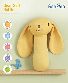 Bonfino Bear Soft Rattle - Yellow