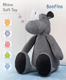 Bonfino Rhino Cotton Soft Toy Grey - Height 30 cm