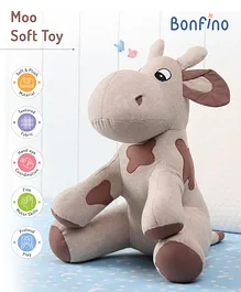 Bonfino Moo Cotton Soft Toy Brown - Height 35 cm