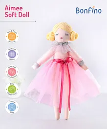 Bonfino Aimee Soft Candy Doll Pink - Height 30 cm