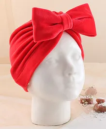 KIDLINGSS Bow Applique Detailed Turban Style Cap - Red