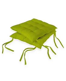 Encasa Homes Cotton Chairpad Pack Of 4 - Lime Green 