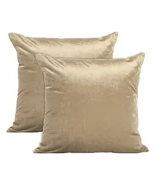 Encasa Homes Cushion Cover Pack Of 2 - Beige