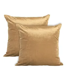 Encasa Homes Cushion Cover Pack Of 2 - Golden