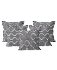 Encasa Homes Trellis Cushion Cover Pack of 5 - Grey