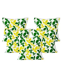Encasa Homes Leaves Cushion Cover Pack of 5 - Green 