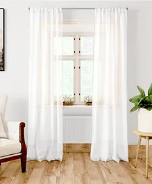 Encasa Homes Net Curtains Pack Of 2 - White