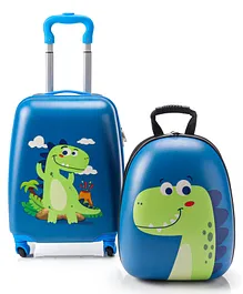 Kid's Travel Suitcase Trolley Bag with Wheels - 18 inch lugguage & 15 Inch Backpack