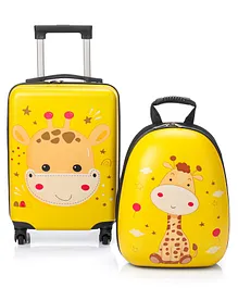 Kid's Travel Suitcase Trolley Bag with Wheels - 18 Inches Lugguage & 15 Inch Backpack