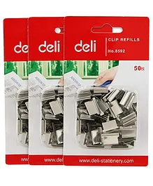 Deli Paper Clipper 23 mm Refills Pack of 3 -  Silver