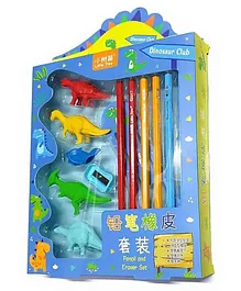 Sanjary Pencil And Eraser Set- Multicolor