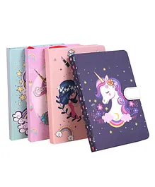 SANJARY Unicorn Theme Thick Notebook With Magnetic Buckle (Color & Design May Vary)