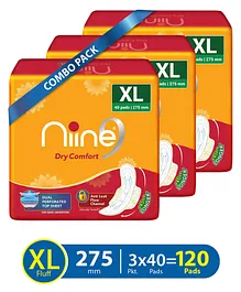 Niine Dry Comfort Extra Long Sanitary Pads Pack of 3 - 120 Pads