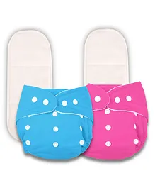 Deedry Reusable Cloth Diapers With Insert Pack of 2 - Blue Pink
