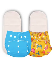 Deedry Reusable Cloth Diapers With Insert Pack of 2 - Blue