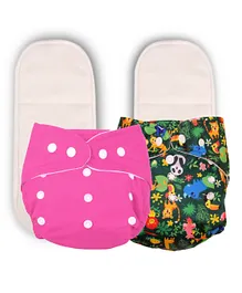 Deedry Reusable Cloth Diapers With Insert Pack of 2 - Pink Blue