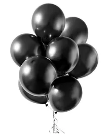 Fiddlerz Balloons For Decoration Celebration & Air Pump Metallic Balloons For Theme Party Pack of 50 - Black