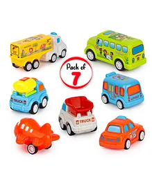Fiddlerz Toys Pull Back Car Unbreakable Toys Vehicles Set (Color may vary)