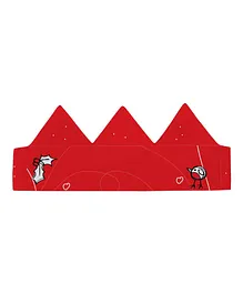Right Gifting Satin Fabric Crown With Adjustable Velcro Closure -  Red