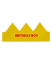 Right Gifting Birthday Boy Satin Fabric Crown With Adjustable Velcro Closure -  Yellow