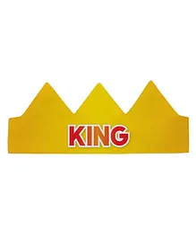 Right Gifting King Satin Fabric Crown With Adjustable Velcro Closure -  Yellow