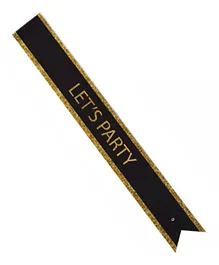 Right Gifting Let's Party Sash - Black