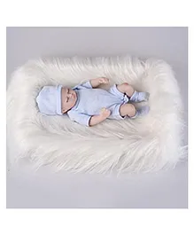 MOMISY Newborn Baby Photo Prop Fur Blanket - White