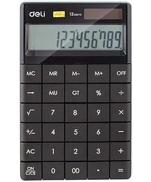 Deli W1589 Calculator 12 Digit Large LCD Display, 120 Step Check (Black)