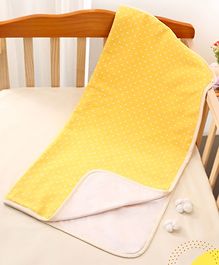 Bonfino Premium 100% Organic Cotton Diaper Changing Mat Polkadots - Yellow