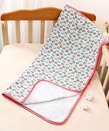 Bonfino Premium Cotton Diaper Changing Mat Macaroon Print - Pink