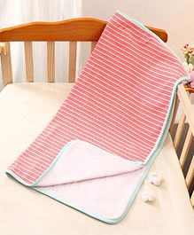 Bonfino Premium Cotton Diaper Changing Mat Stripes Print - Pink