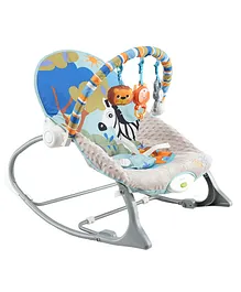 INFANTSO Baby Rocker Portable with Free Mosquito Net  with Calming Vibrations & Musical Toy - Dark Blue