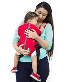 U Grow Three Way Baby Carrier Soft & Comfortable with Safety Belt and Wide Cushioned Straps - Red Grey