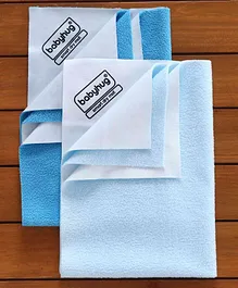 Babyhug Waterproof Bed Protector Sheet Pack of 2 Medium - Blue