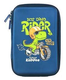 Smily kiddos Single Compartment Pencil Pouch Rider Dino Theme - Navy Blue