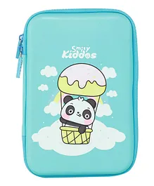 Smily kiddos Single Compartment Pencil Pouch Panda Theme - Light Blue