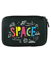 Smily kiddos Single Compartment Pencil Pouch Space Theme - Black