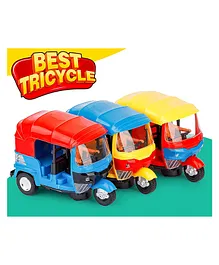 YAMAMA Bump & Go Toys for Kids Auto-Rickshaw Tricycle with Lights & Music Sound Toy (Color May Vary)