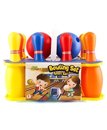 Little Fingers Bowling Set Of 10 Pins & 2 Balls Multicolour - 12 Pieces
