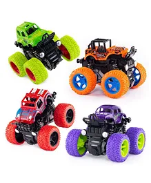 Mini Monster Truck Pull Back Toy 360 Degree Stunt Friction Powered Car For Toddlers Kids Gift- (Color May Vary)