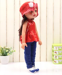 Speedage Alia Doll With Hand Bag Blue Red - Height 43 cm