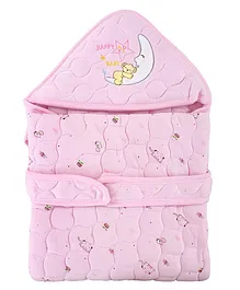 Tiny Tycoonz Woollen Baby Hooded Wrapper - Pink