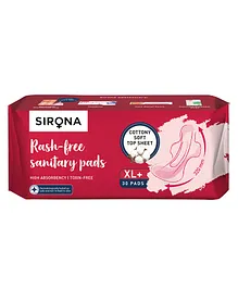 Sirona Cottony Soft Rash Free Sanitary Pads for Women Size Extra Large Plus - 30 Pads
