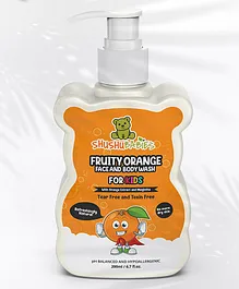 ShuShu Babies Fruity Orange Face and Body Wash for Kids with Orange and Manjistha- 200 ml