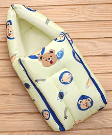Babyhug Velvet Baby Sleeping Bag Bear Print - Yellow